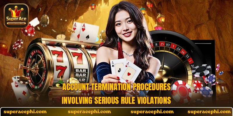 Account termination procedures involving serious rule violations