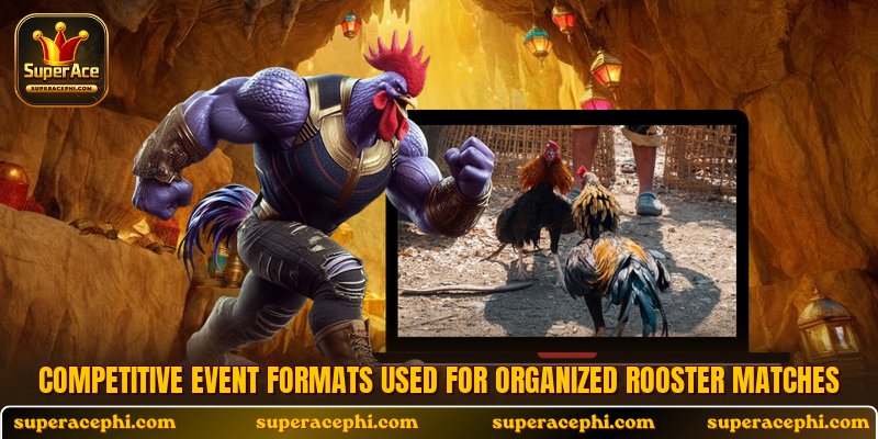 Competitive event formats used for organized rooster matches