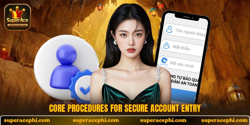 Core procedures for secure account entry