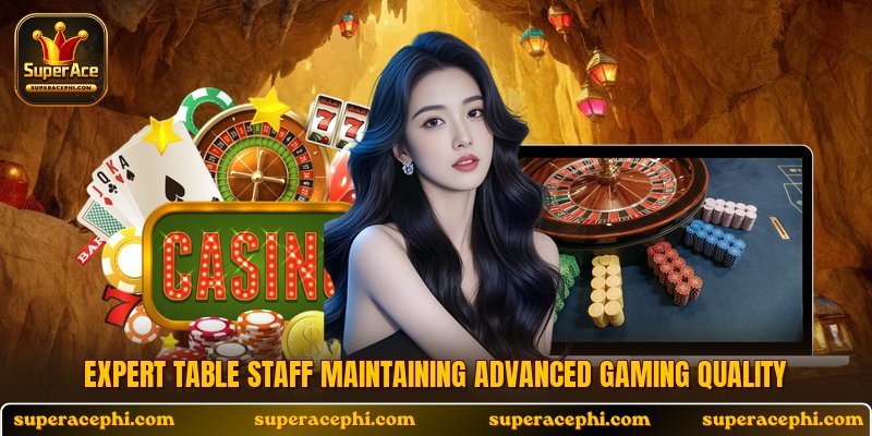 Expert table staff maintaining advanced gaming quality